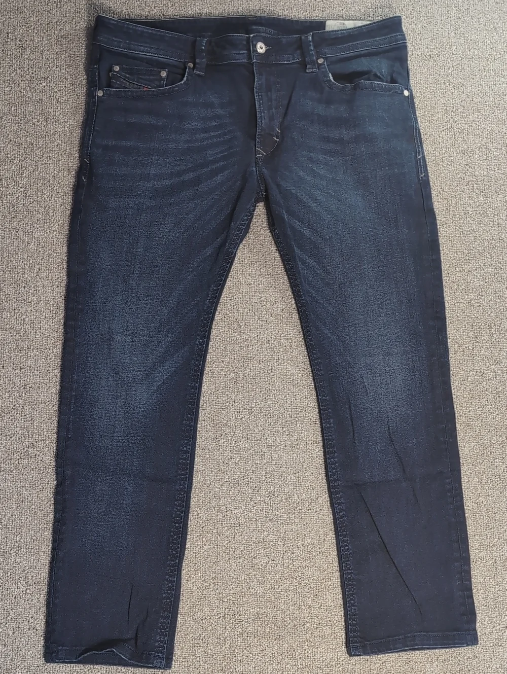 Diesel Thavar Jeans Slim Skinny Stretch Denim Size 36x28 in Dark Blue Wash